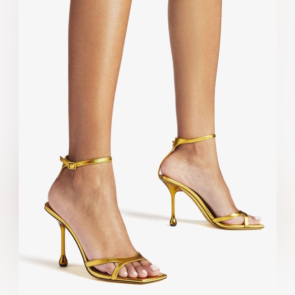 Jimmy Choo Gold Strappy Heels - Picture 1 of 2